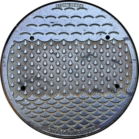 PROJECT CANADA - Vancouver, BC "Rain" - Sewer Cover Coaster