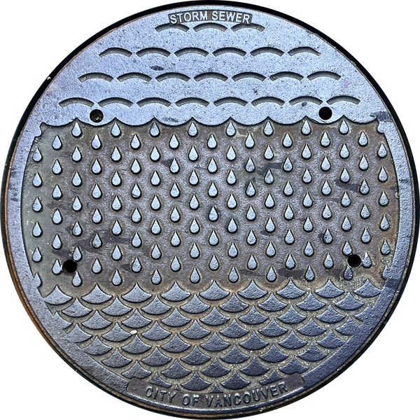 PROJECT CANADA - Vancouver, Canada "Rain" - Sewer Cover Trivet