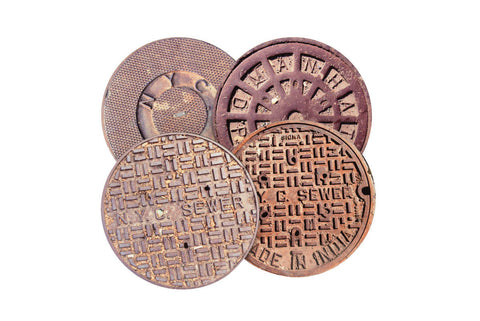 MIX & MATCH - Sewer Cover Coasters,  Set of 4