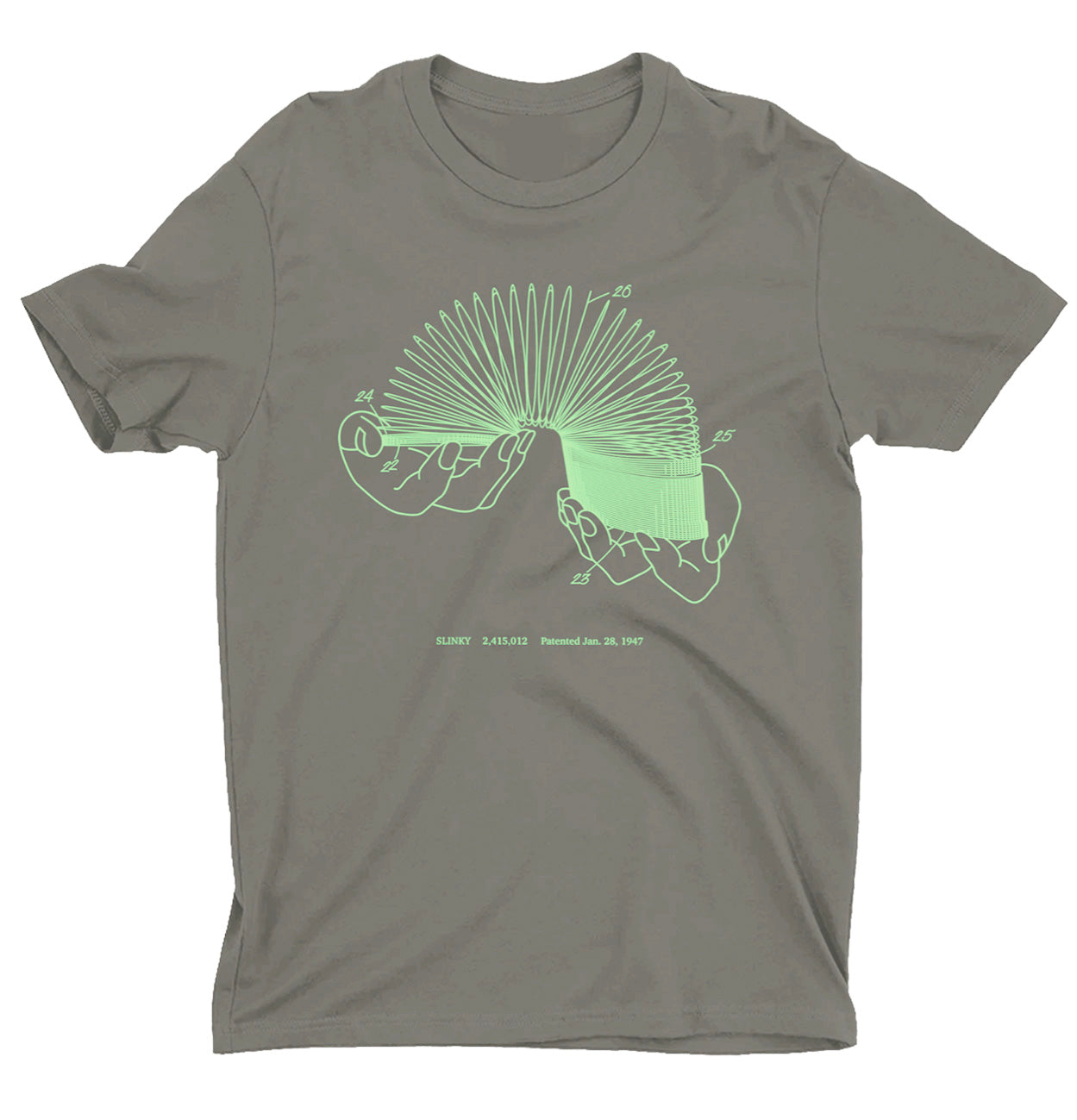 Project + Patent - Slinky T-shirt - Charcoal with Sea Foam Green Ink -  Vernakular Photo Designs | T-Shirts