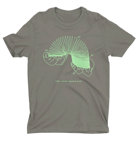 Project + Patent - Slinky T-shirt - Charcoal with Sea Foam Green Ink